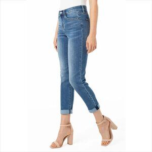 Liverpool Girlfriend jeans straight leg mid rise Littleton blue denim 28 6